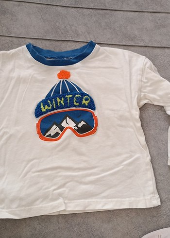 Erkek Çocuk Beyaz Uzun Kollu Sweatshirt
