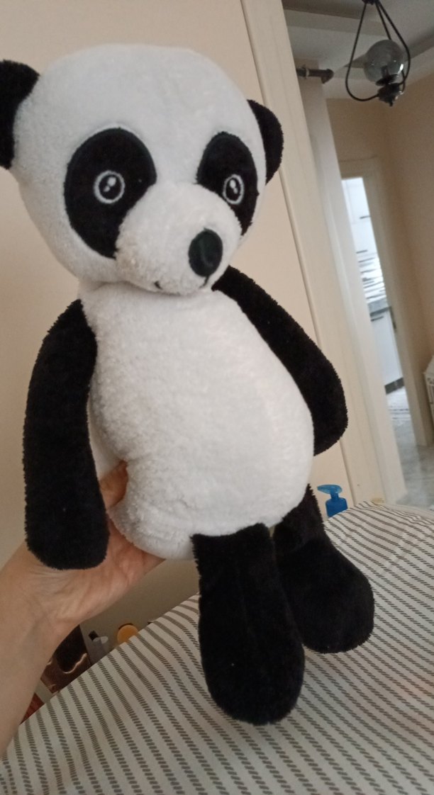 Beyaz Siyah Panda Peluş Oyuncak - Görsel 2