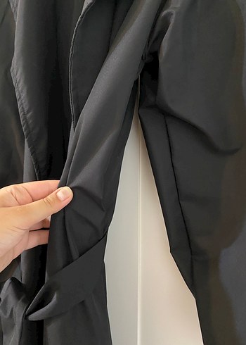 Diğer Siyah Kemerli Uzun Kadın Trençkot