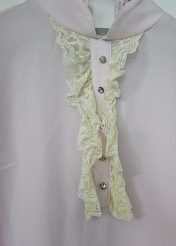 Pembe Uzun Kollu Nakışlı Kadın tunik - Görsel 2