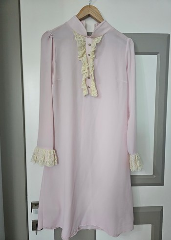 Pembe Uzun Kollu Nakışlı Kadın tunik - Görsel 3