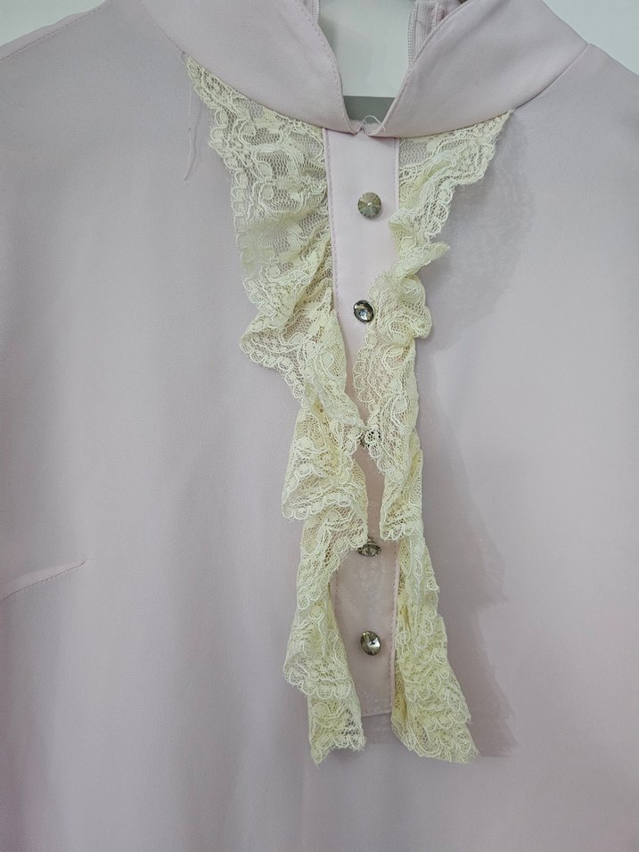 Pembe Uzun Kollu Nakışlı Kadın tunik - Görsel 2