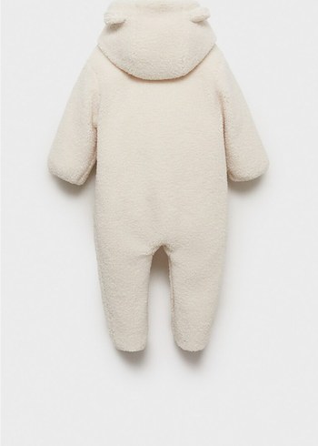 Kapüşonlu Beyaz Kürk Detaylı Bebek Tulumu - Görsel 2