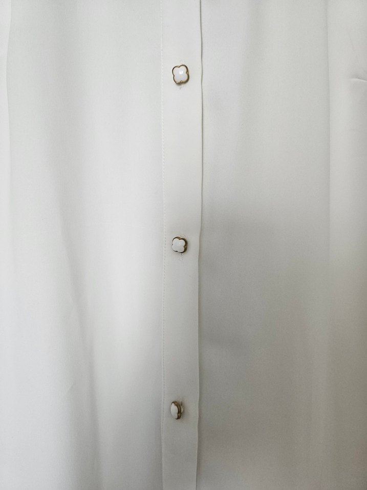 Uzun Kollu Beyaz Papatya yaka tunik - Görsel 3