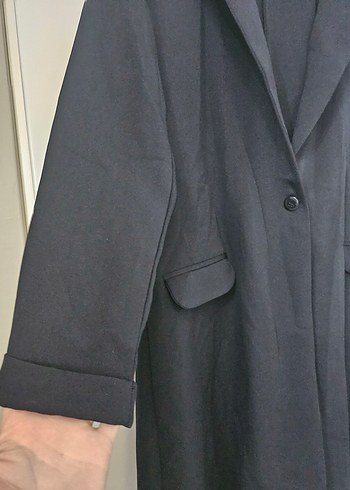 Siyah Uzun Kadın Ceket - Görsel 2