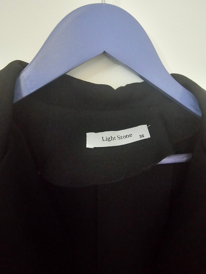 Siyah Uzun Kadın Ceket - Görsel 5