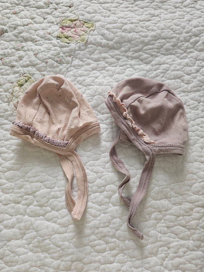 Dantel Detaylı Yenidoğan şapka - Görsel 2