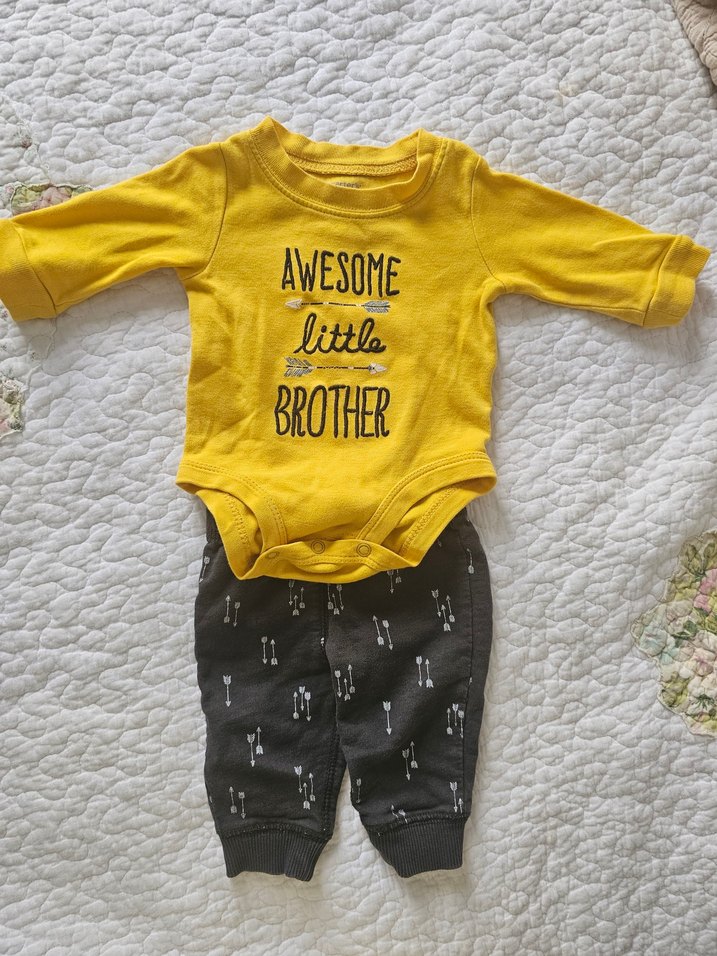 Sarı Baskılı Uzun Kollu Bebek Takımı - Görsel 3