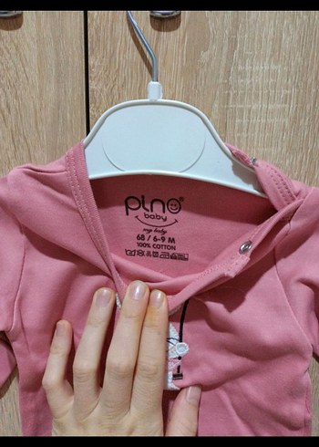 Uzun Kollu Pembe Örgü Bebek Body - Görsel 2