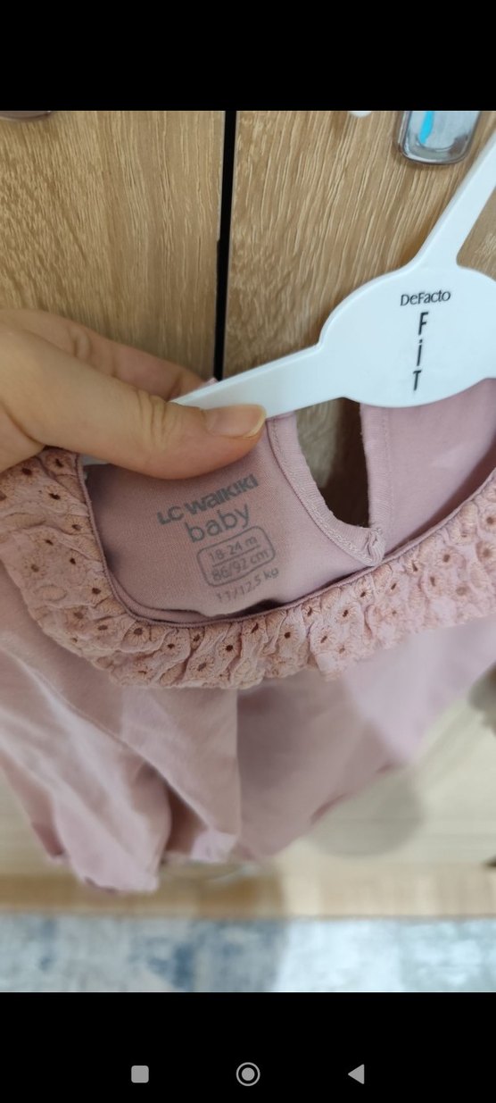 Pembe Fırfırlı Uzun Kollu Bebek Body - Görsel 2