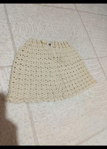 Kız Çocuk Bej Örgü şort - Görsel 3