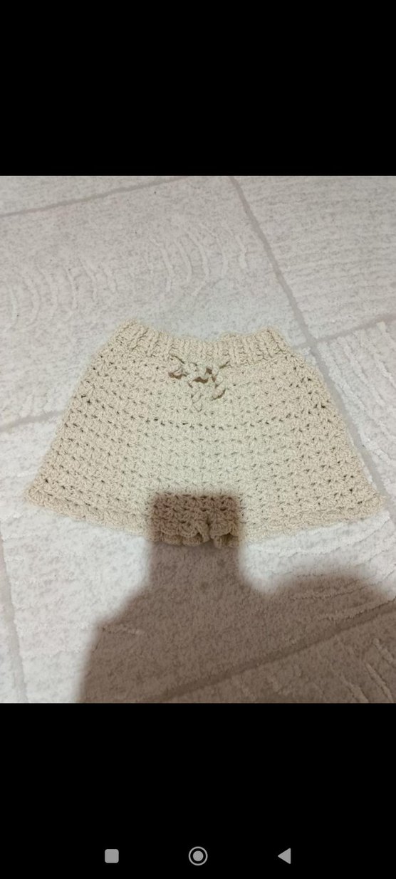 Kız Çocuk Bej Örgü şort - Görsel 2