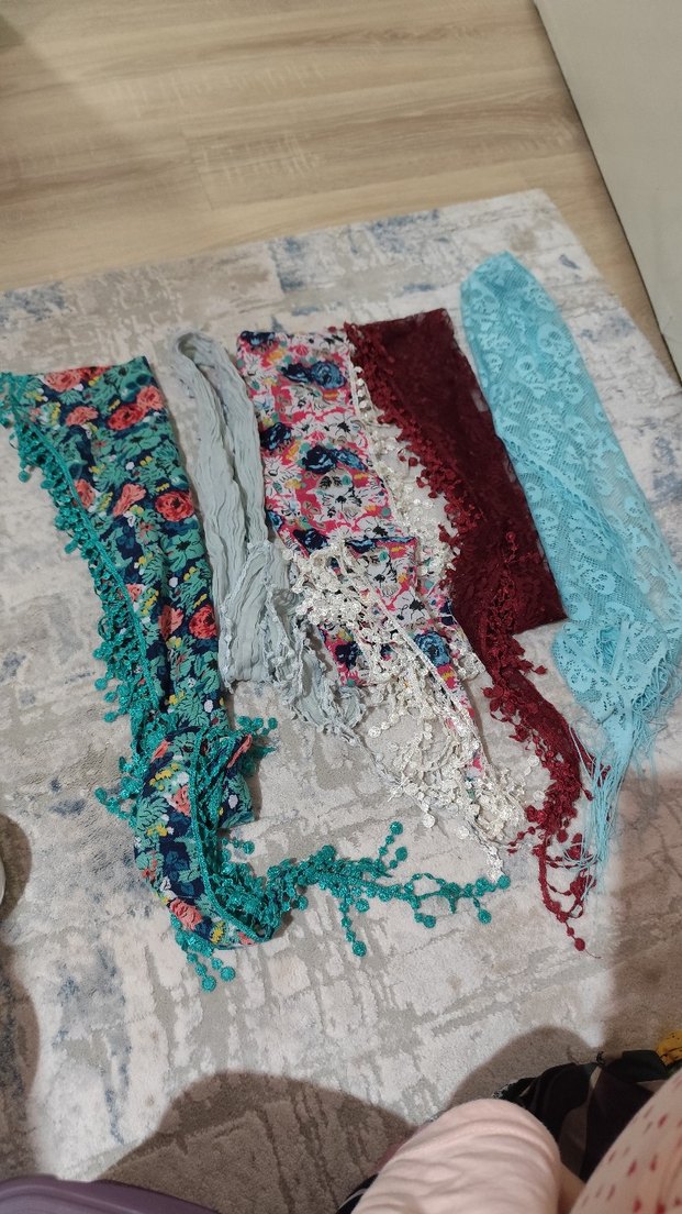 Renkli Boncuklu Bohem Kadın Fular Seti - Görsel 5