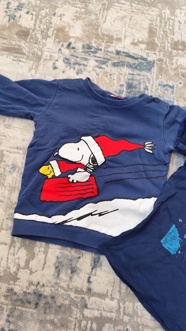 Uzun Kollu Erkek Tişörtü, Baskılı, Mavi - Görsel 3