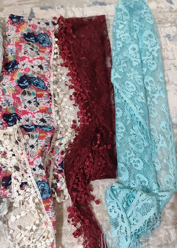 Dantel Detaylı Çok Renkli Bohem Kadın bandana - Görsel 5