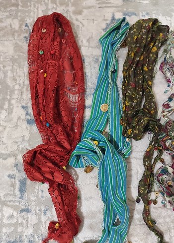 Dantel Detaylı Çok Renkli Bohem Kadın bandana - Görsel 12