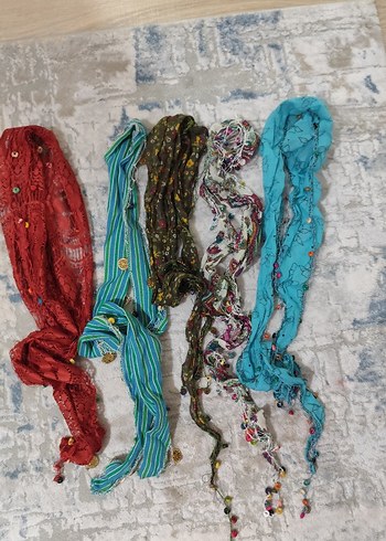 Dantel Detaylı Çok Renkli Bohem Kadın bandana - Görsel 11