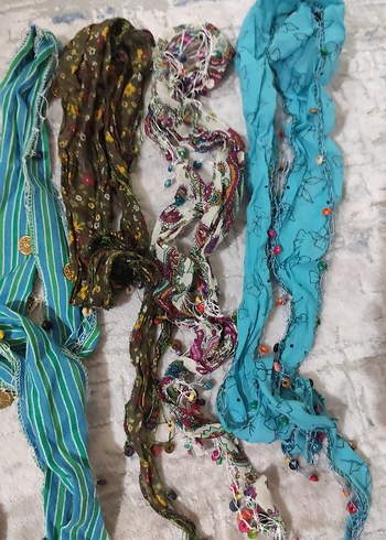 Dantel Detaylı Çok Renkli Bohem Kadın bandana - Görsel 13