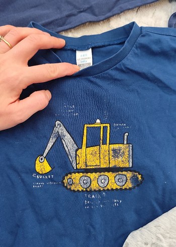 Gri Erkek Çocuk Uzun Kollu Baskılı Tişört - Görsel 4