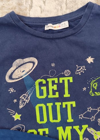 Gri Erkek Çocuk Uzun Kollu Baskılı Tişört - Görsel 3