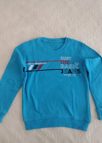 Mavi Baskılı Erkek Çocuk Sweatshirt