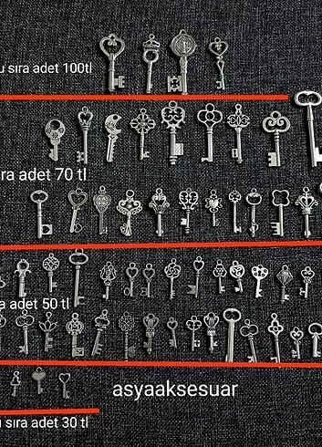 American Vintage Vintage anahtar kolye mystery mistik anahtarlar
