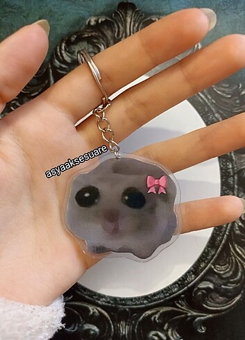 Sad hamster plastik anahtarlık ön yüzleri resimlidir kalınlığı g