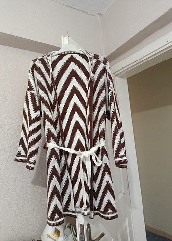 Bohem Zebra Desenli Kahverengi Ceket - Görsel 2