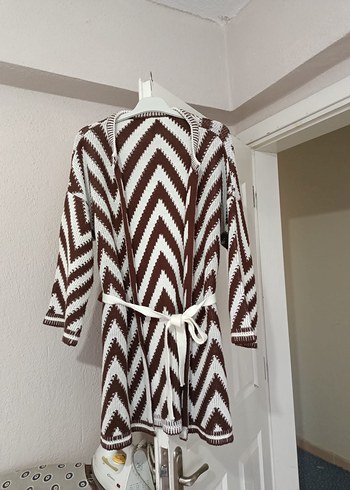 Bohem Zebra Desenli Kahverengi Ceket - Görsel 4