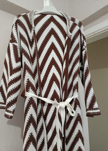 Bohem Zebra Desenli Kahverengi Ceket - Görsel 3