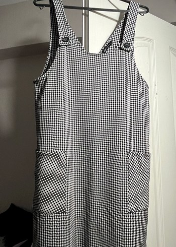 Gri Kareli Elbise - Görsel 4