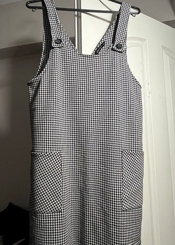 Gri Kareli Elbise - Görsel 3