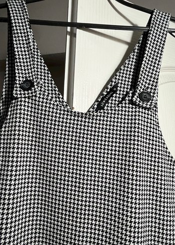 Gri Kareli Elbise - Görsel 2