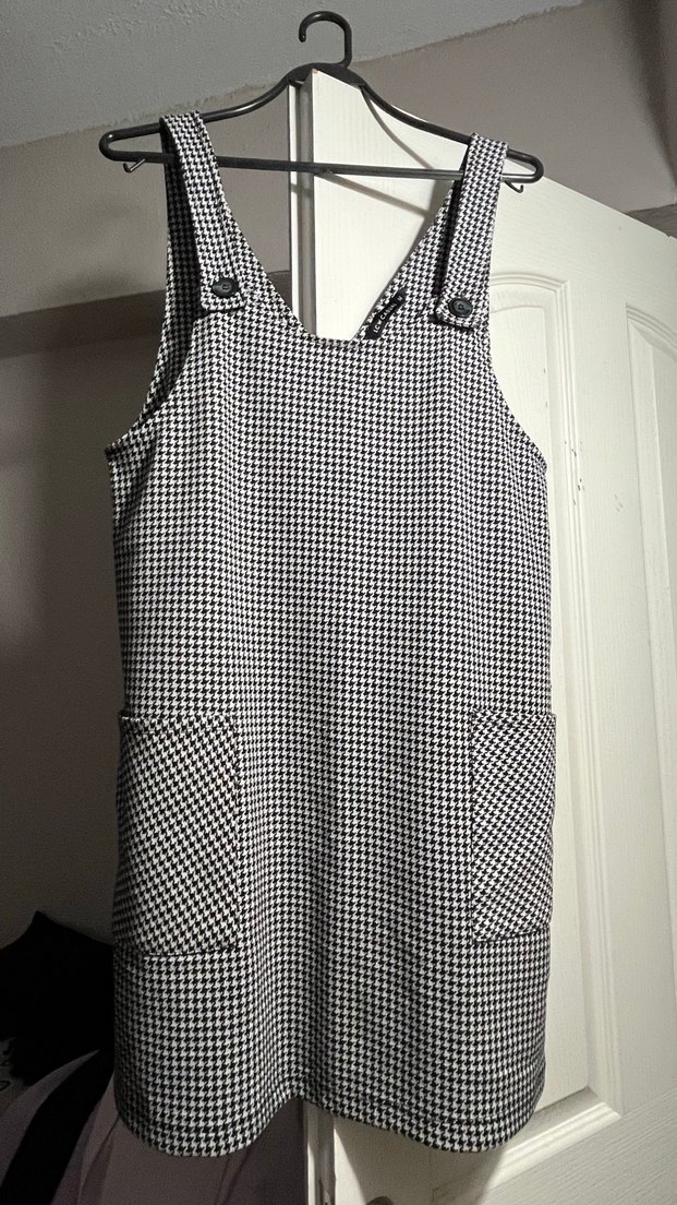 Gri Kareli Elbise - Görsel 3