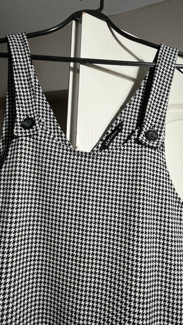 Gri Kareli Elbise - Görsel 2