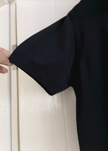 xl Beden siyah Renk Fermuarlı Siyah Polo Triko