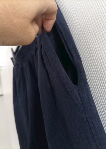 m Beden lacivert Renk Lacivert Bol Kesim Keten Pantolon