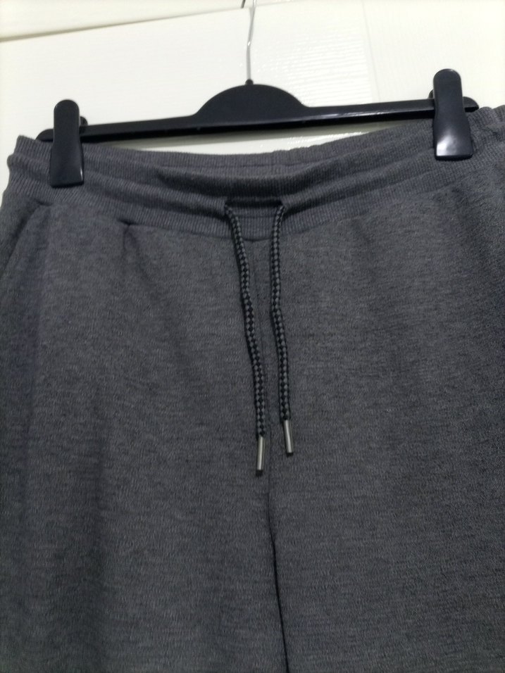 Gri Kadın Belli Bağcıklı Rahat Eşofman - Görsel 5