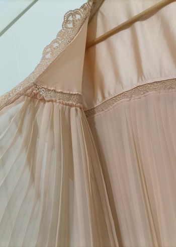 Bej Midi Vintage Bohem Kadın Sabahlık - Görsel 4