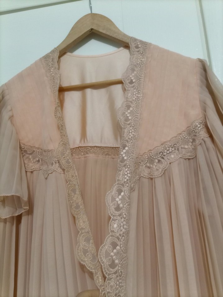 Bej Midi Vintage Bohem Kadın Sabahlık - Görsel 5