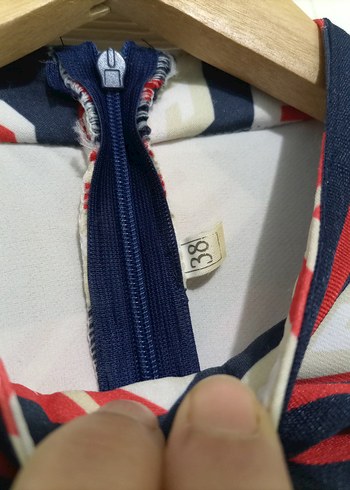 Uzun Kollu, Yüksek Yakalı Renkli Mini Elbise - Görsel 4