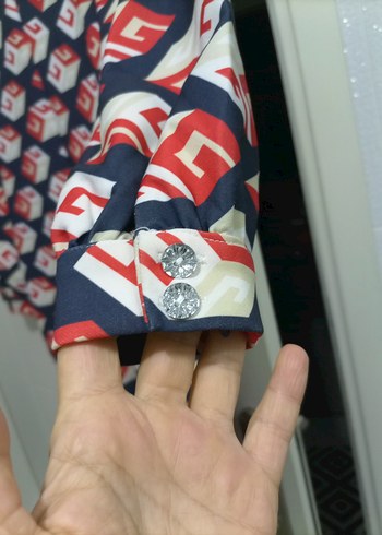 Uzun Kollu, Yüksek Yakalı Renkli Mini Elbise - Görsel 7