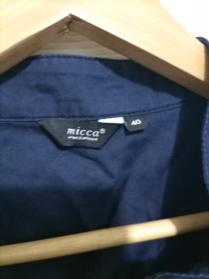 Düğmeli Lacivert Keten Kadın Blazer - Görsel 5