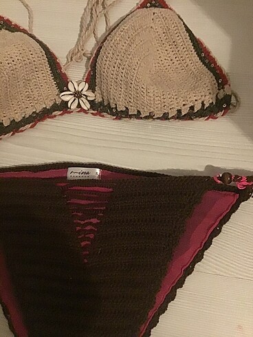 s Beden Örgü bikini takımı