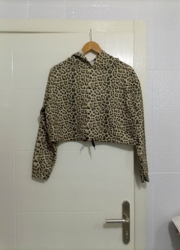Diğer Kapüşonlu Leopar desenli Sweatshirt 