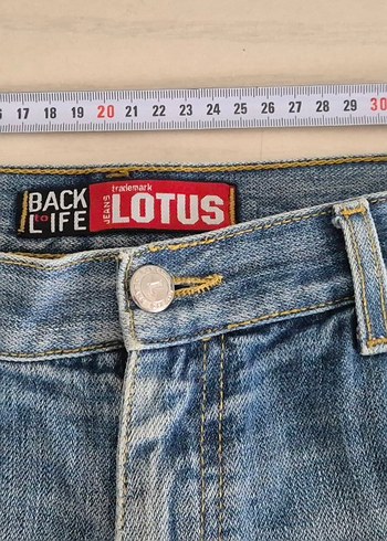 Lotus Mavi Düğmeli Bol Kesim Kot
