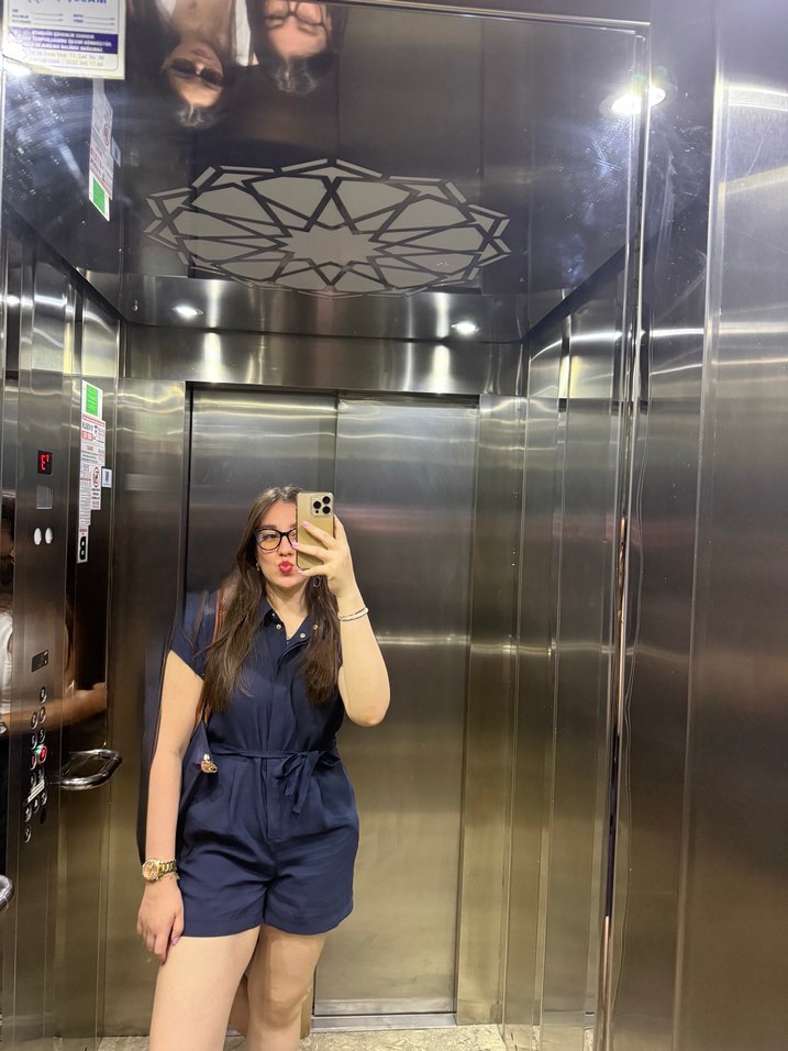 Kadın Kemerli Kısa Tulum - Görsel 3