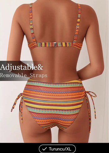 Diğer Etnik Desenli Çok Renkli Bikini- XL
