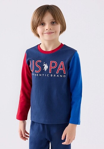 U.S Polo Assn. Orijinal Etiketli Erkek Çocuk Pijama Takımı