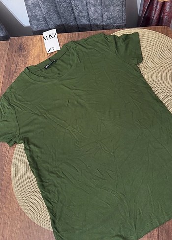 Viskoz Fitilli Kısa Kollu Tişört - Görsel 2